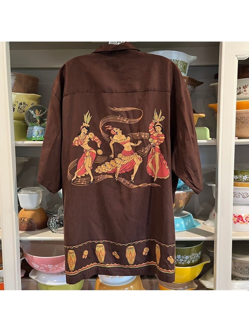 Tommy Bahama Brown Havana Style
Silk Tropical Shirt - Size Large
